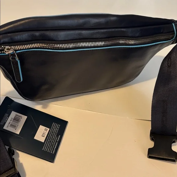 Black Crossbody Bag with Blue Accents - Picture 4 of 6